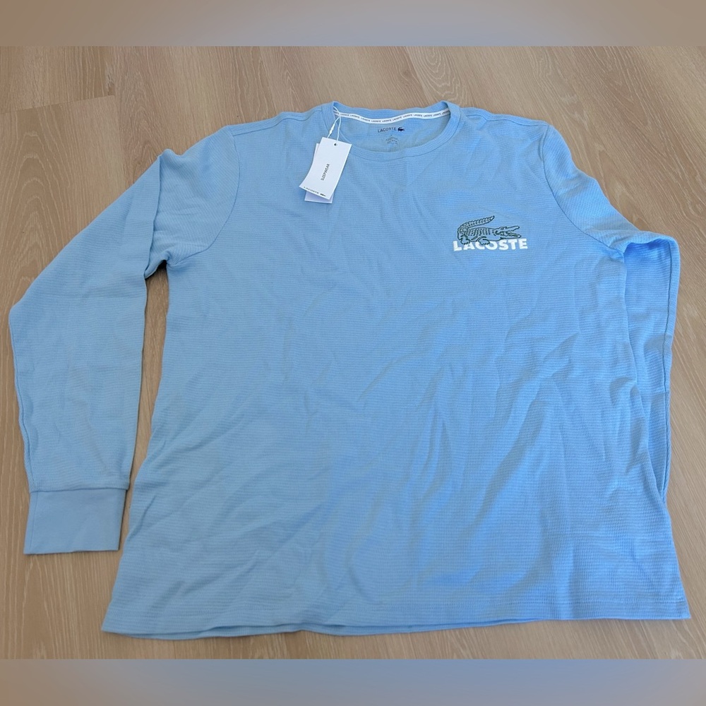 Lacoste cotton lounge t-shirt in baby blue (L)
